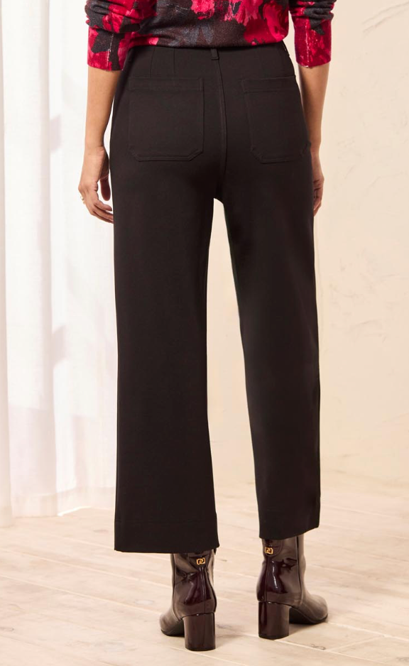 High Rise Fly Front Capri with Pockets