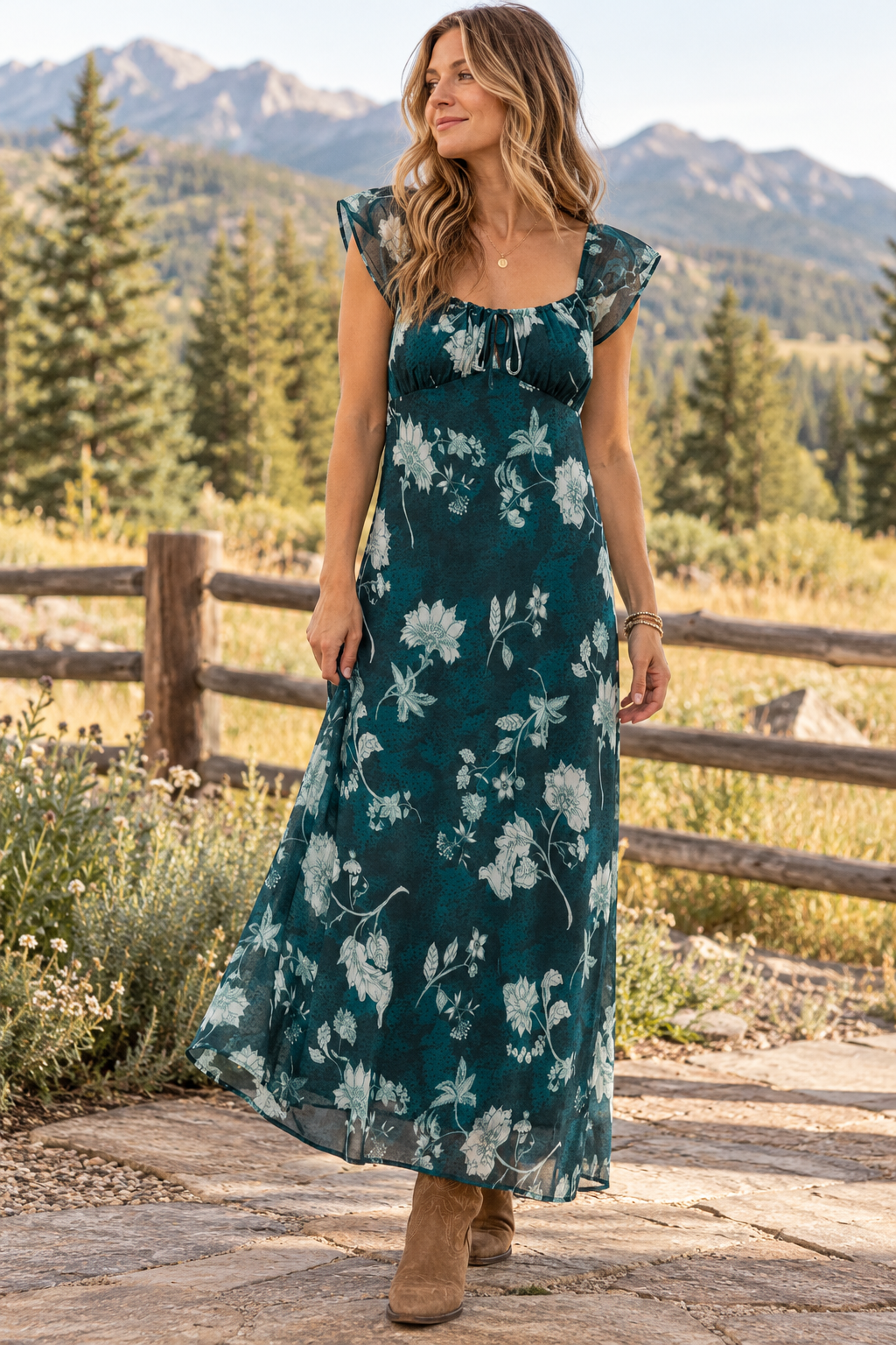 Lucille Maxi Dress - Midnight Teal