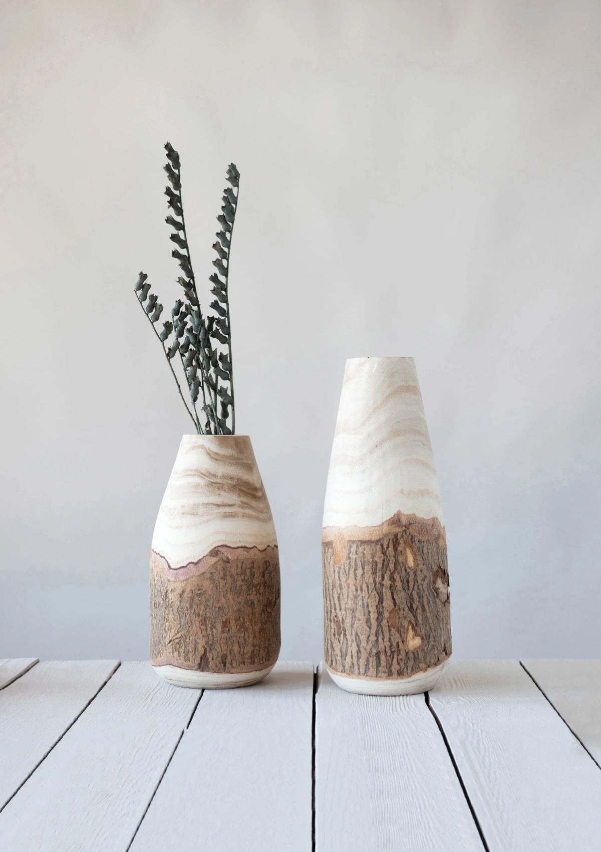 16 1/4" Paulownia Wood Vase