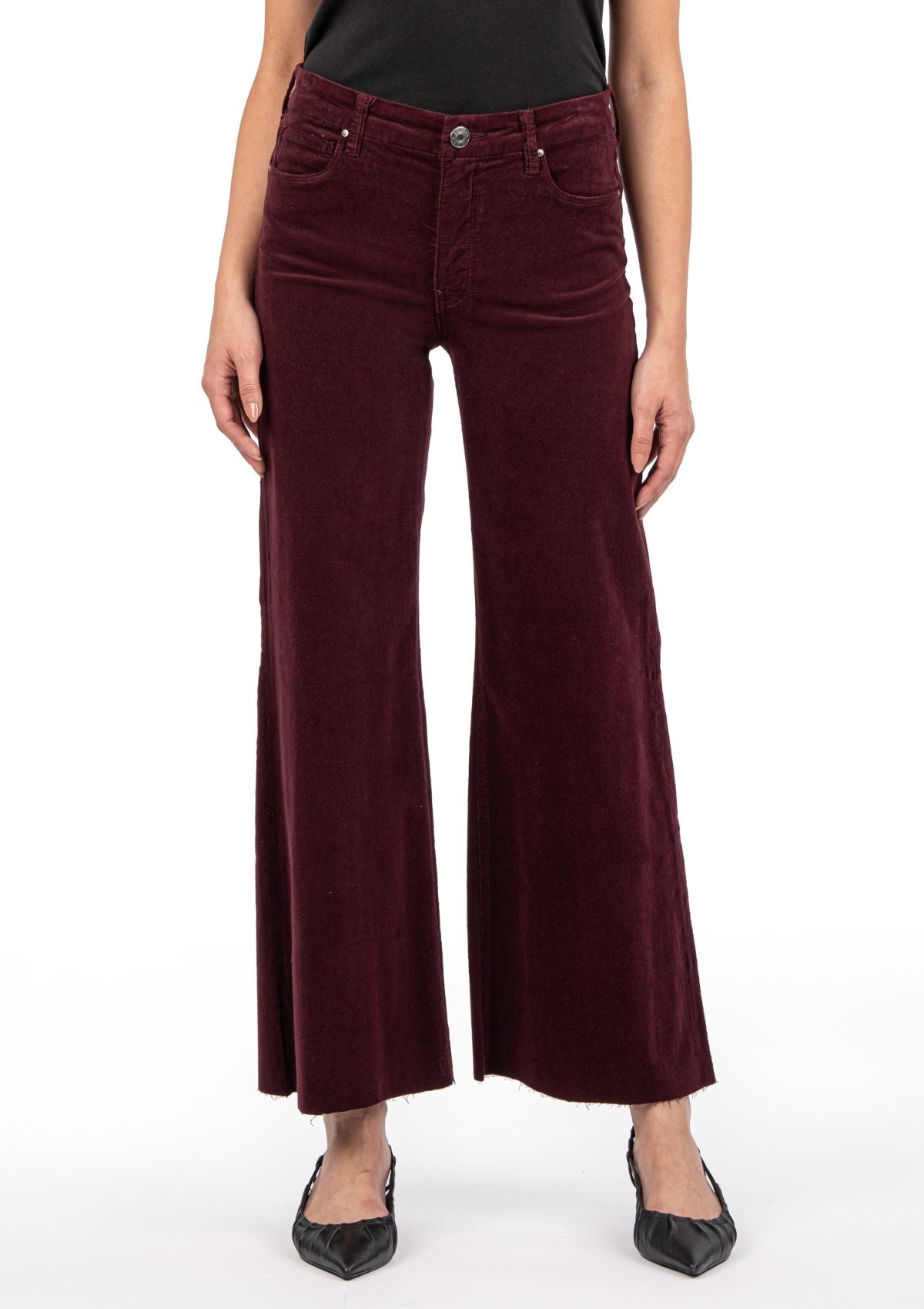 Meg High Rise Fab Ab Wide Leg Jeans - Dark Plum