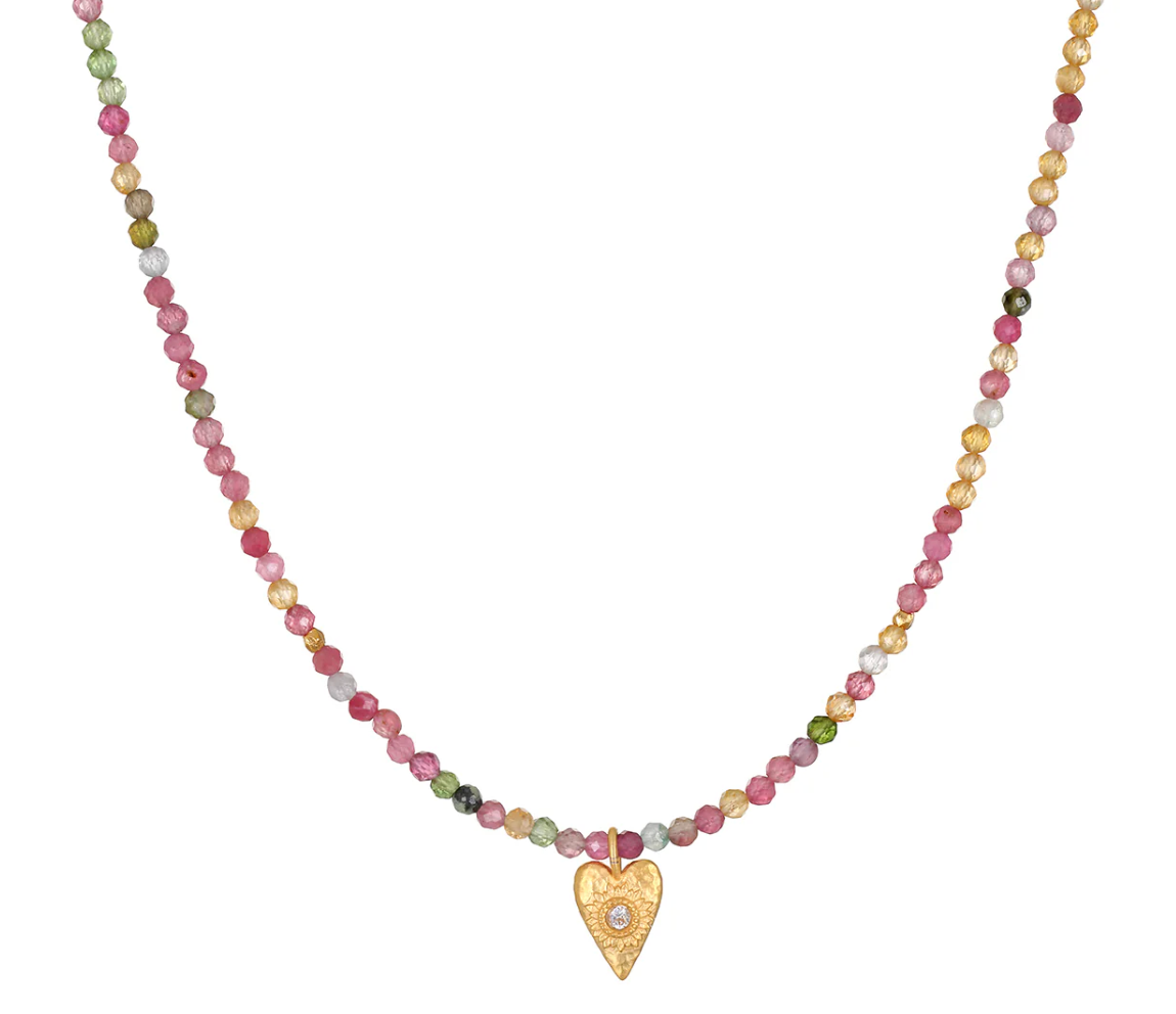 14" Pink Tourmaline Necklace