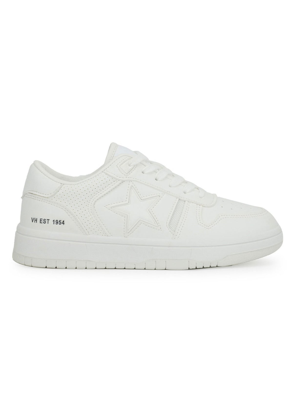 All White Dotted Embedded White Star Sneakers -Vintage Havana / Ocean Drive Inc.- Ruby Jane-