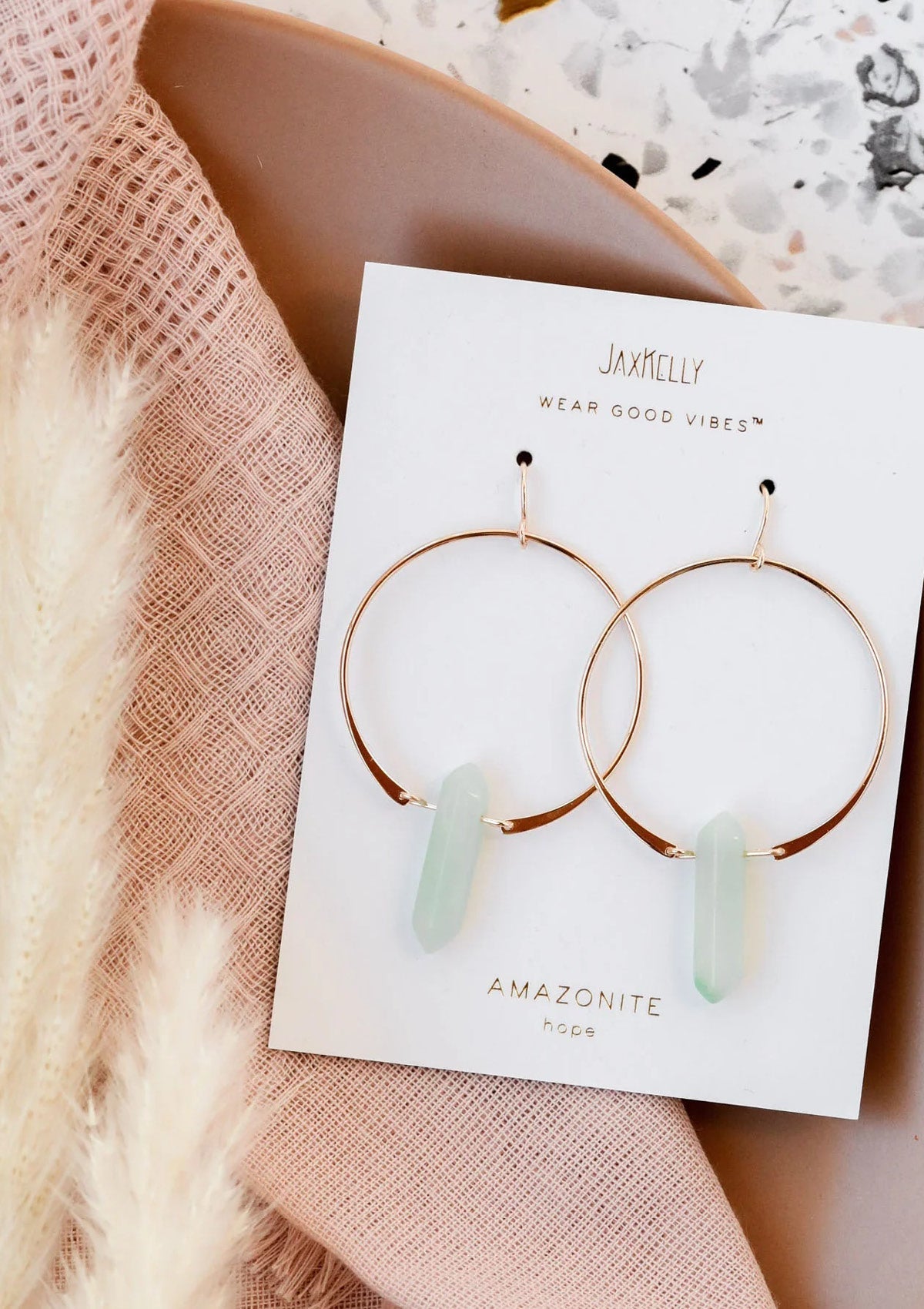 Amazonite Hoop Earrings -JaxKelly- Ruby Jane-