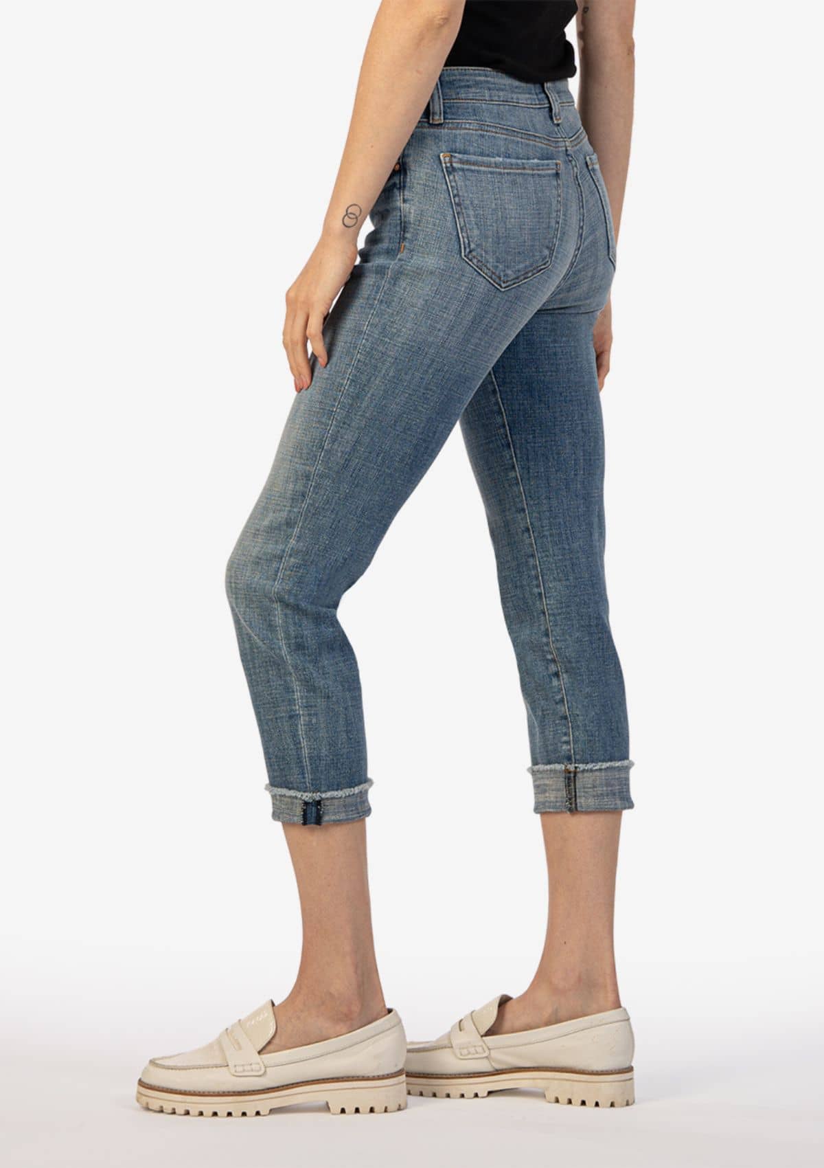 Amy Crop Straight-Leg / Roll-Up Jeans -Swat Fame KUT ONLY -NO See Thru Soul- Ruby Jane-
