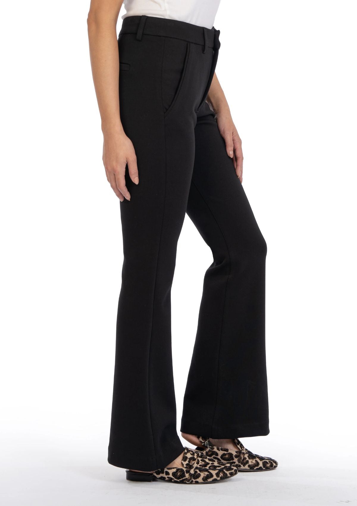 Ana High Rise Fab Ab Trouser Flare Pants, Black -Swat Fame KUT ONLY -NO See Thru Soul- Ruby Jane-