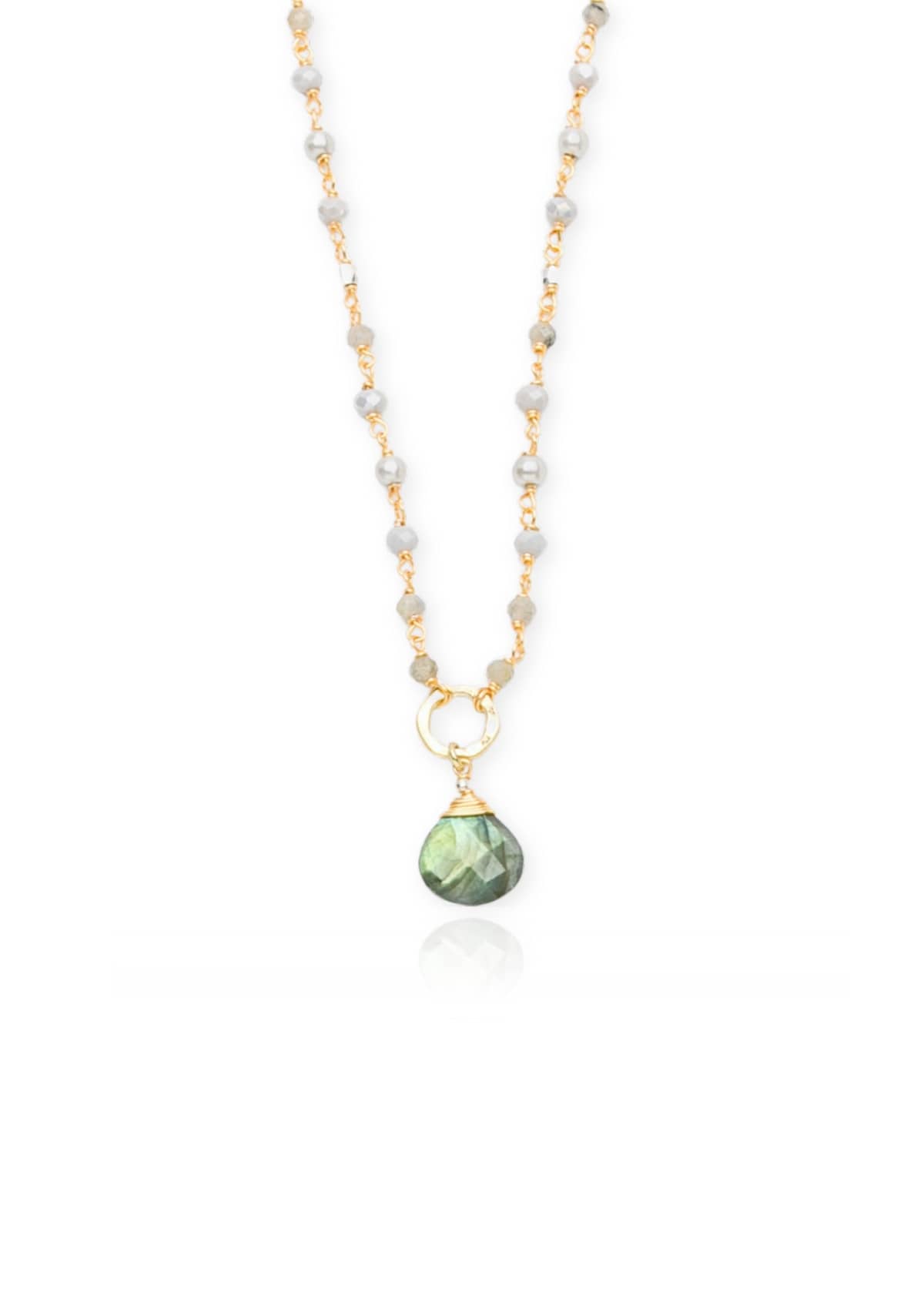 Artisan Beaded Gold Necklace -Nakamol Jewelry design- Ruby Jane-