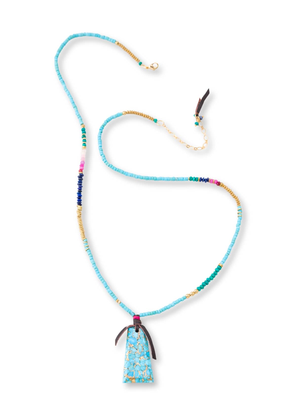 Artisan Multi Color Beaded Necklace -Nakamol Jewelry design- Ruby Jane-