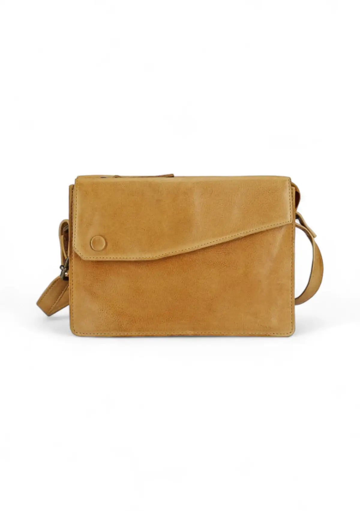 Accessories fashion burnt yellow leather handbag at Ruby Jane & Valleygirl.