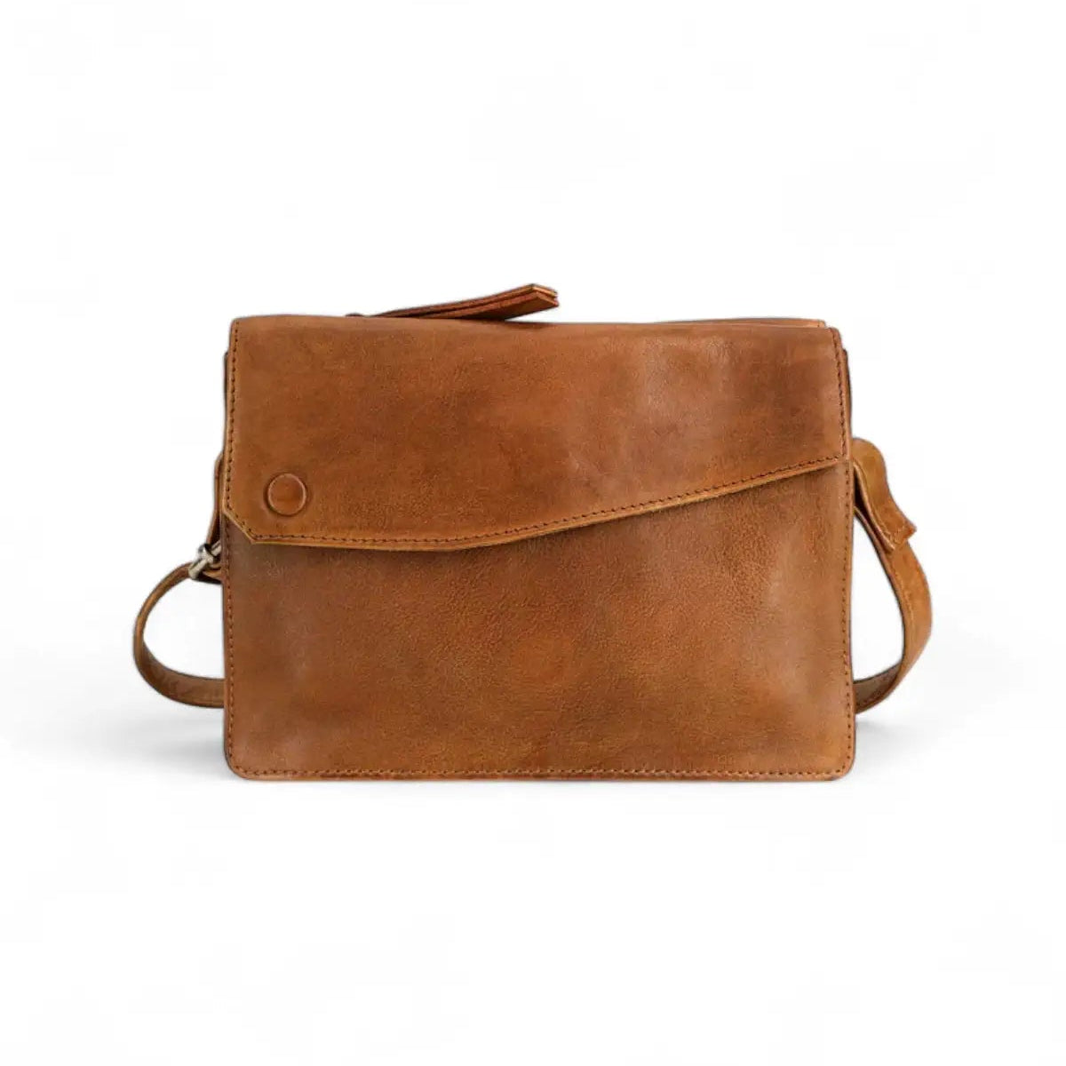 Avalon Handcrafted Leather Crossbody Bag Cognac