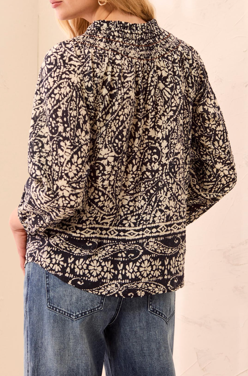 Blouse with Fancy Embroidery and Tassel