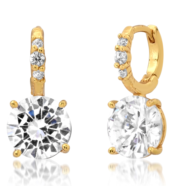 Earring- Tai Semi Stone Fashion -Clear