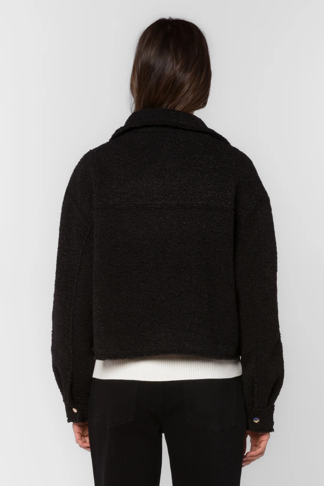 Galinda Long Sleeve Textured Cropped Jacket