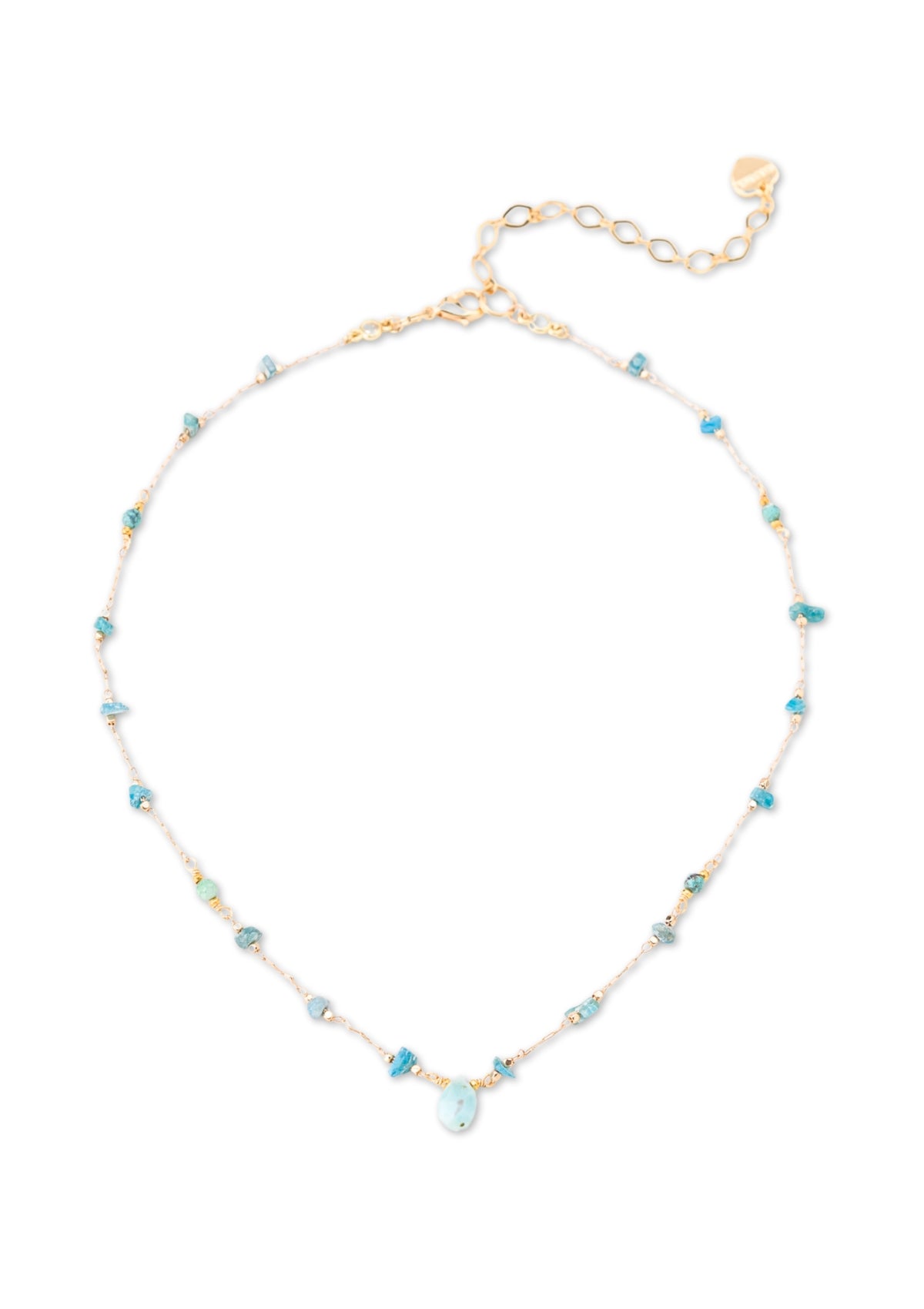 Blue Beaded Gold Necklace -Nakamol Jewelry design- Ruby Jane-