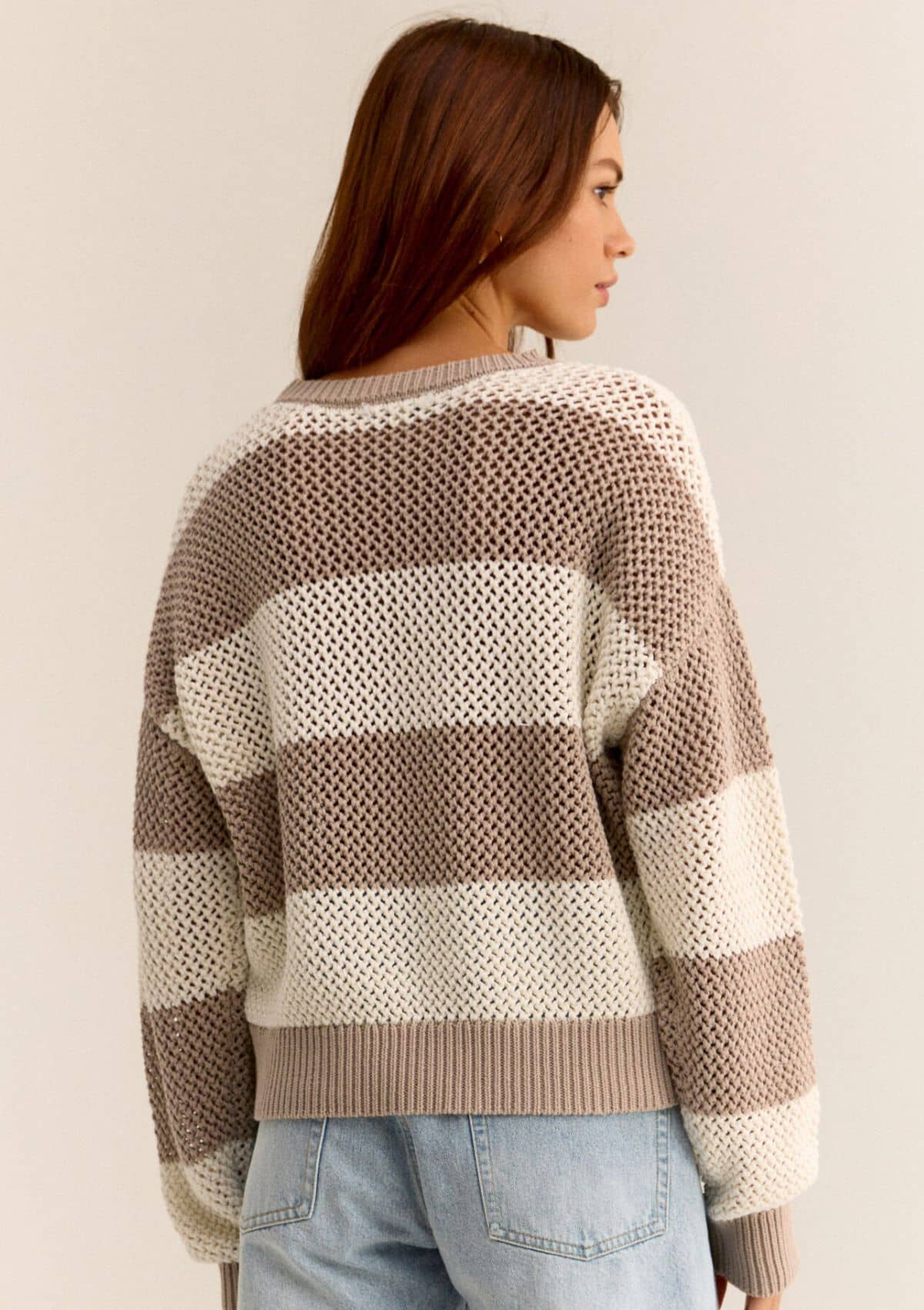 Broadbeach Stripe Sweater - Putty -Z SUPPLY- Ruby Jane-