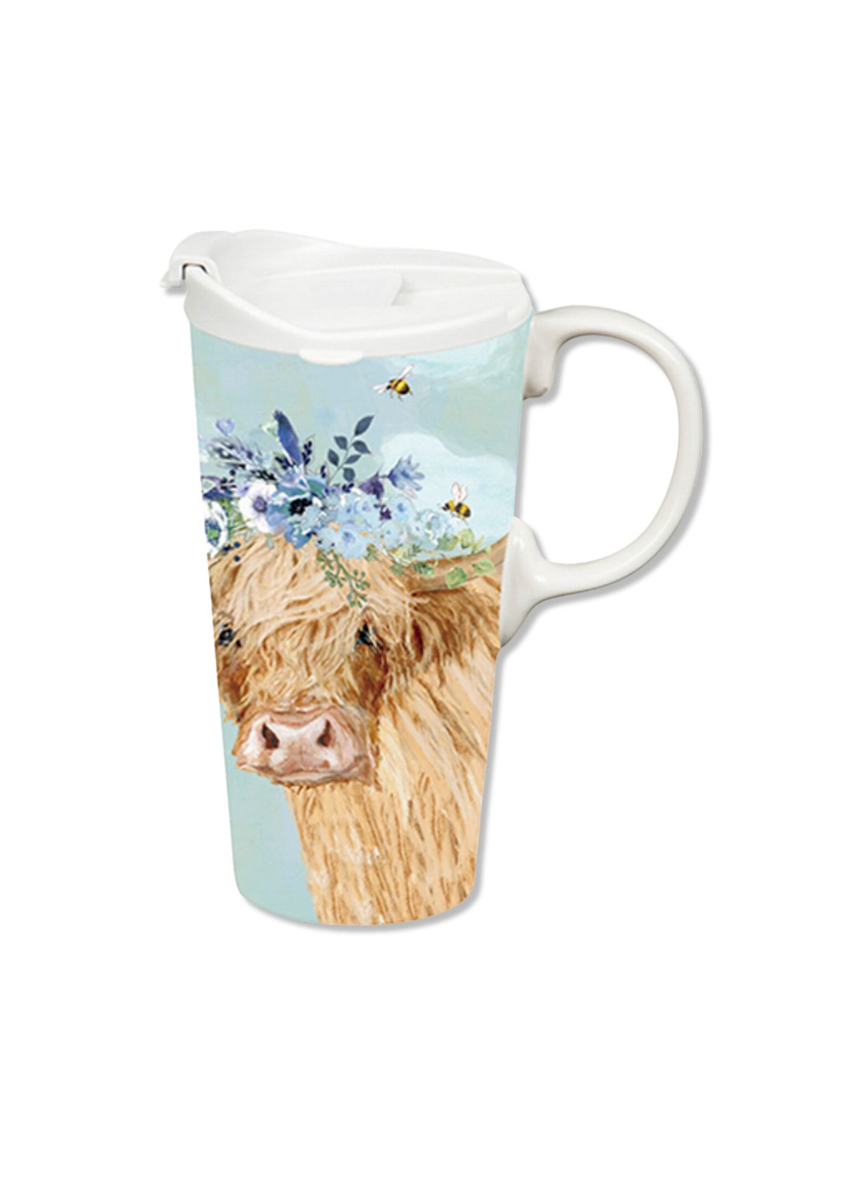 Brown Cows Ceramic Perfect Travel Cup -EVERGREEN TRADING CO LOS ANGEL- Ruby Jane-