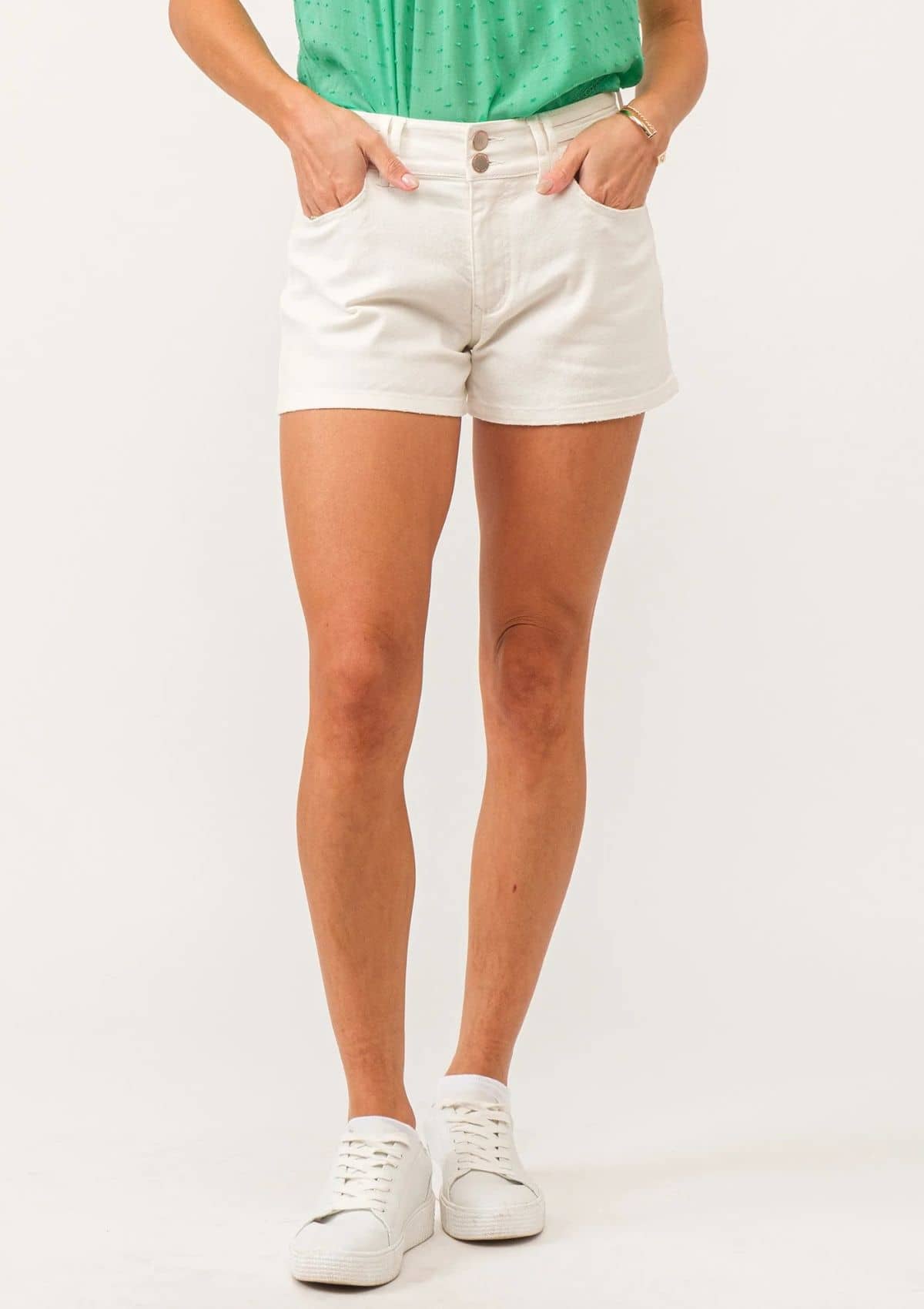 Carrie Denim Short - White