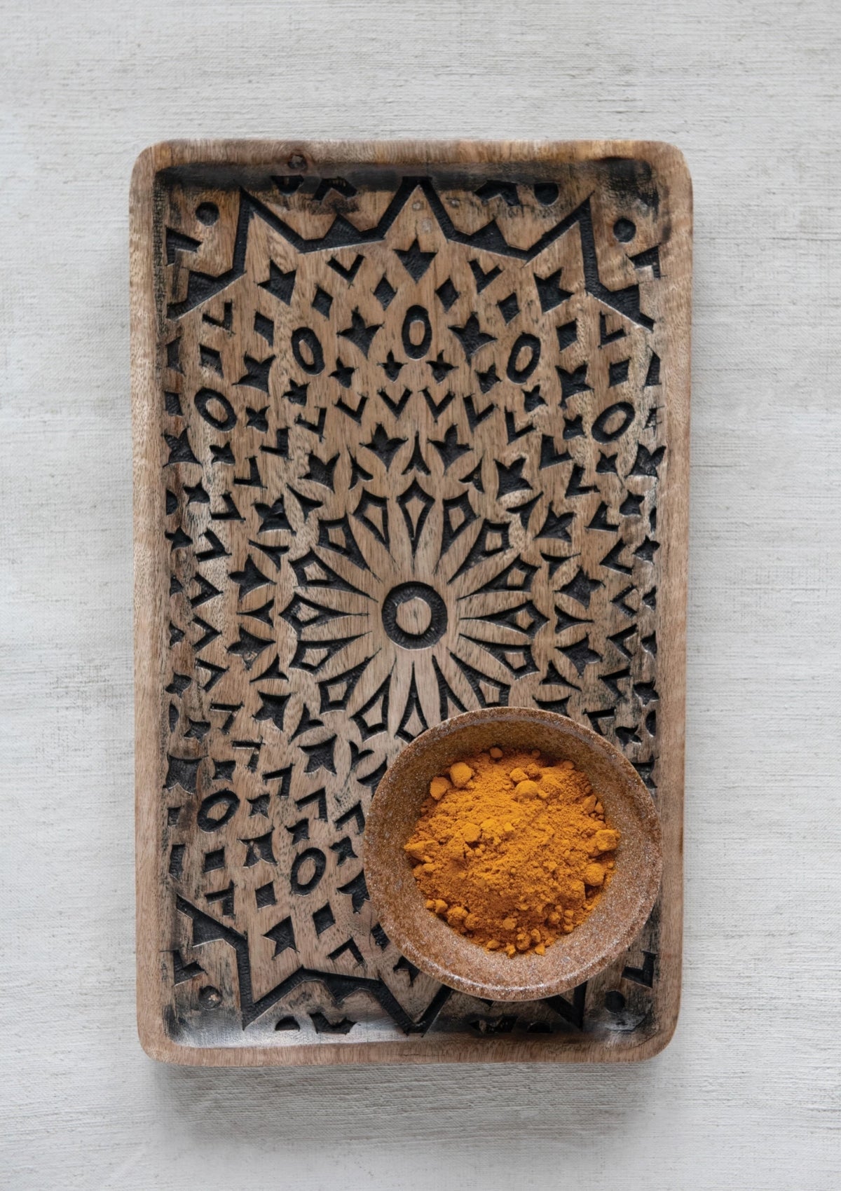 Carved Mango Wood Tray -Creative Co-op- Ruby Jane-