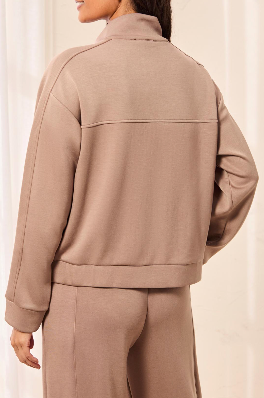 Long Sleeve Mock Neck Jacket with Pockets
