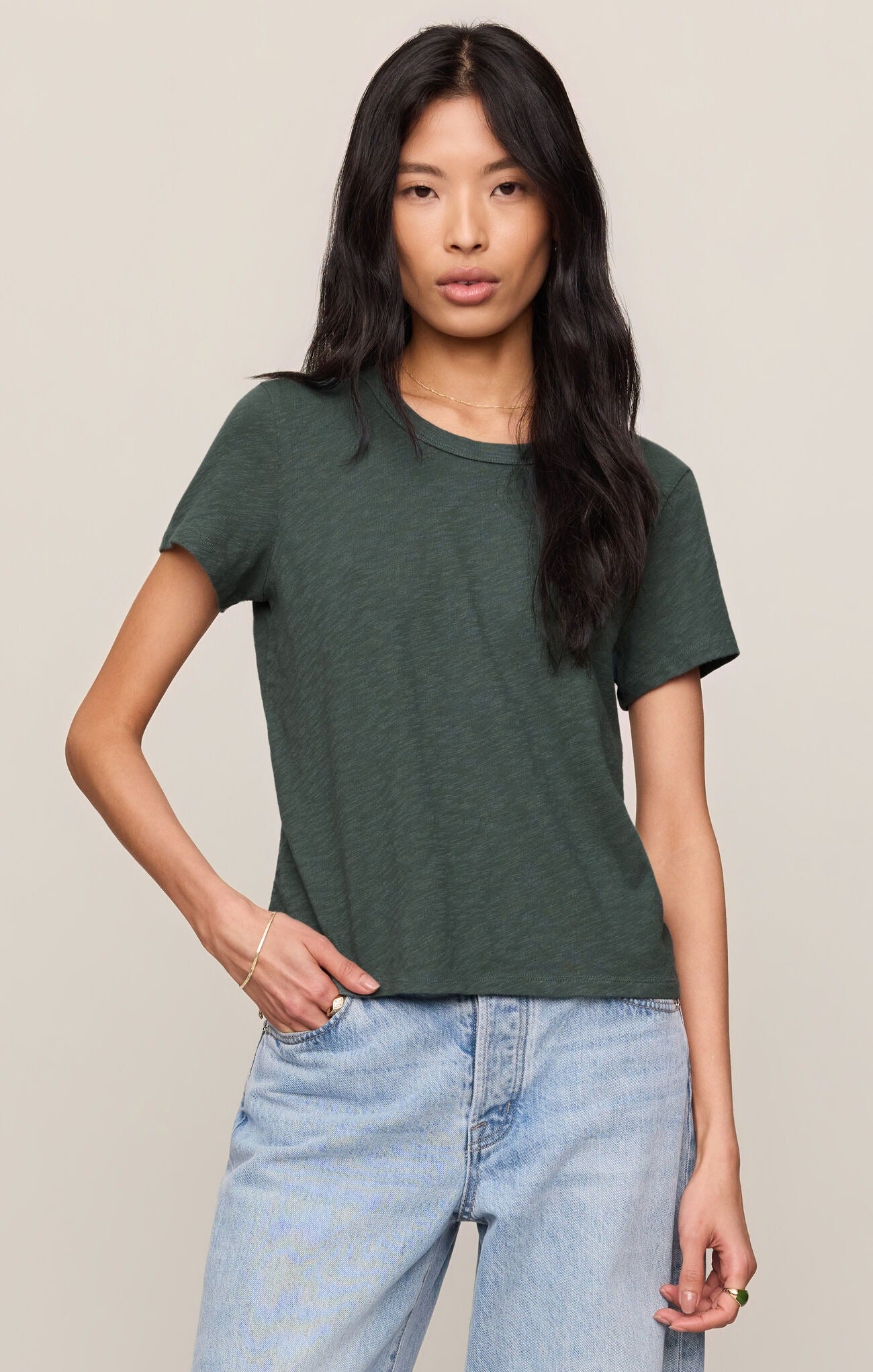 Junie Slub Tee - Emerald Cove