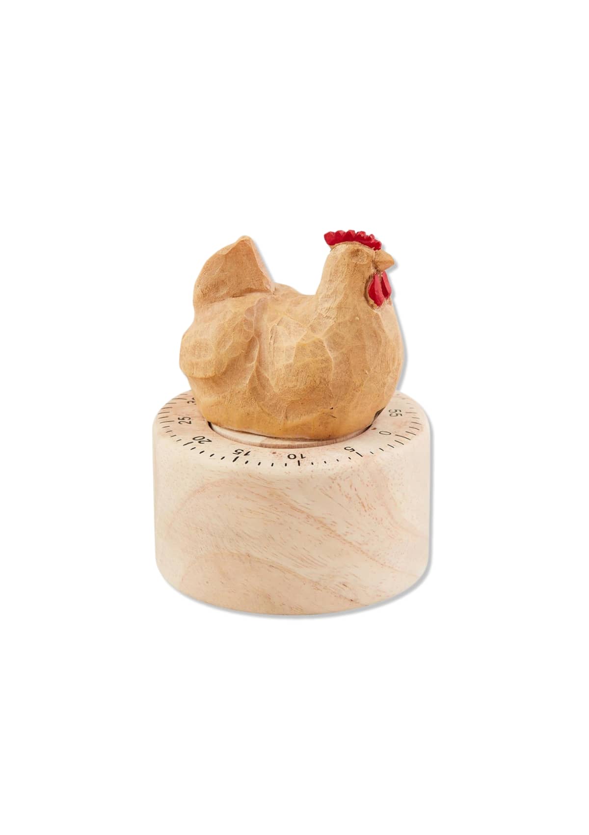 Wood time with wood chicken rooster with red.