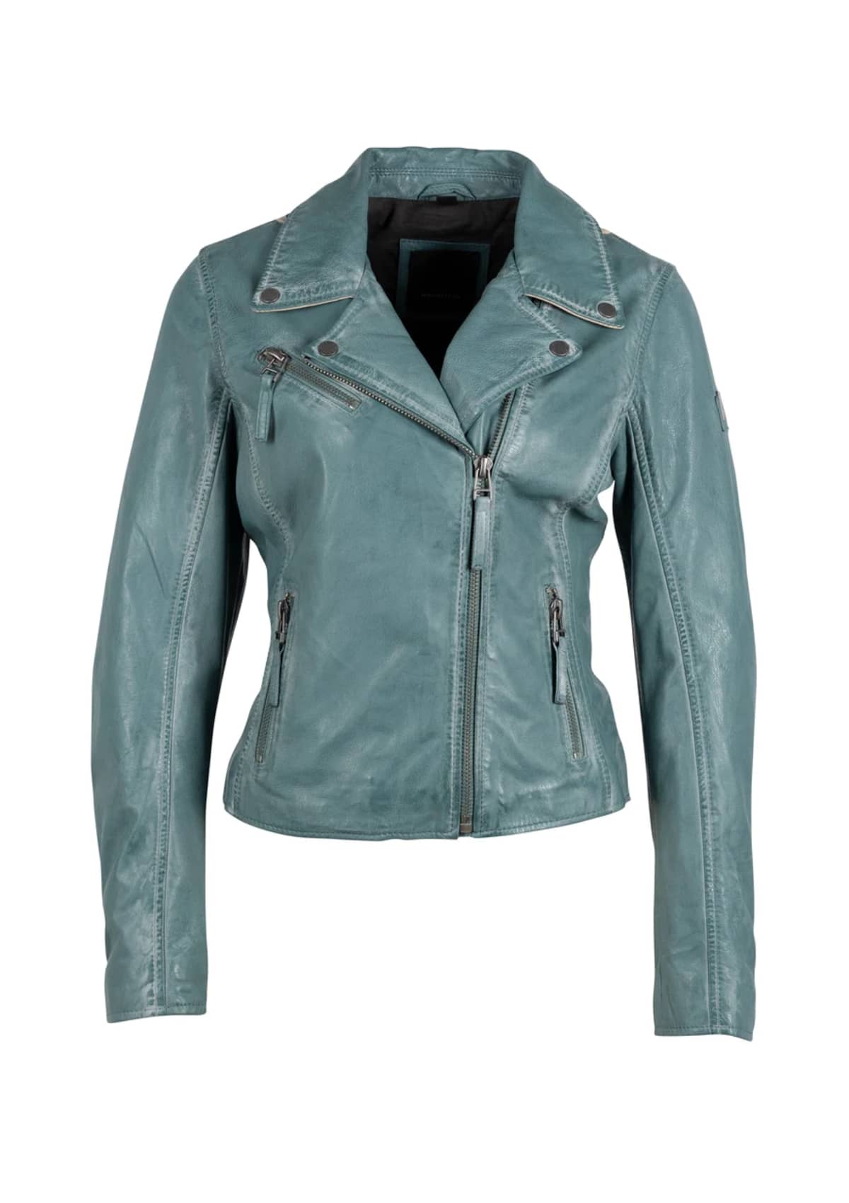 Christy RF Leather Jacket - Seagreen -Mauritius GmbH Int. Fashion- Ruby Jane-