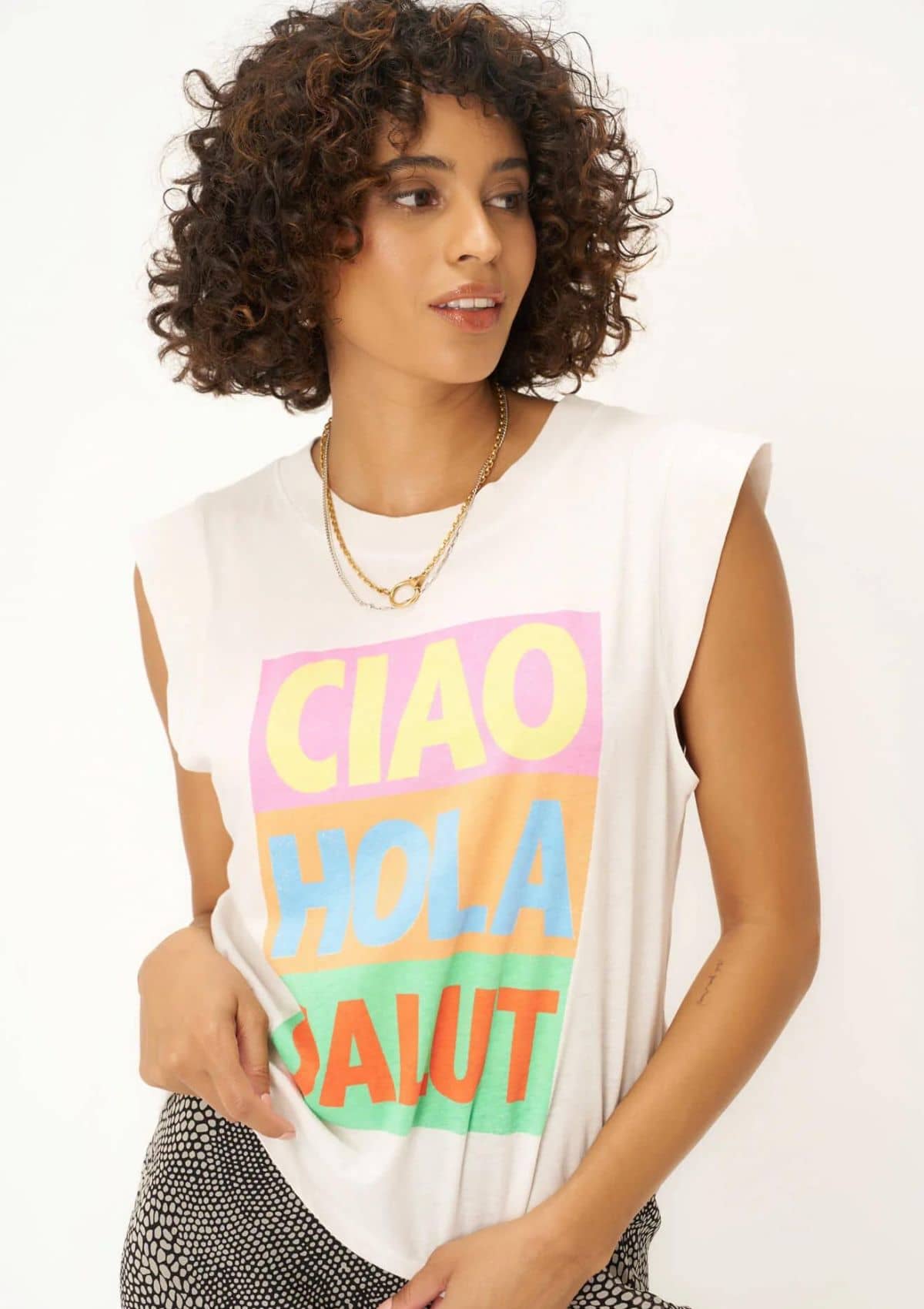 Ciao Muscle Tank - Vintage White -Project Social T- Ruby Jane-