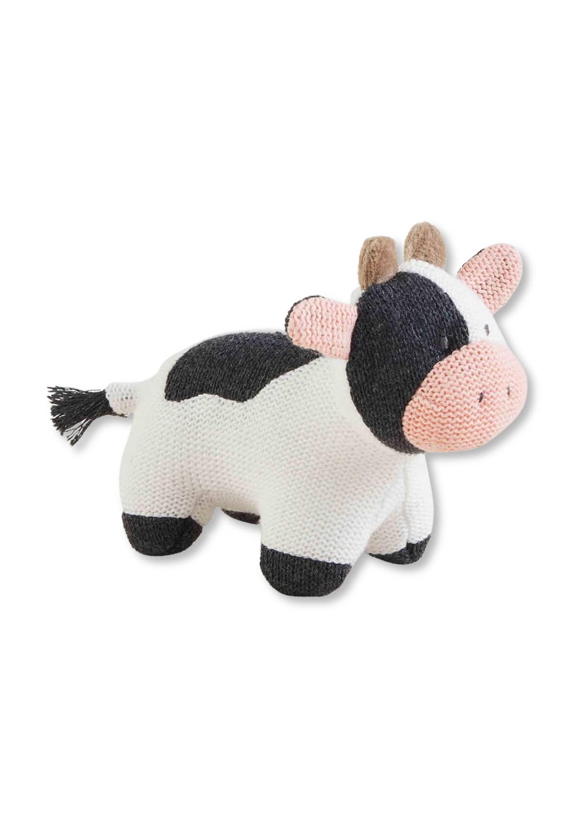 Cow Farm Knit Baby Rattle