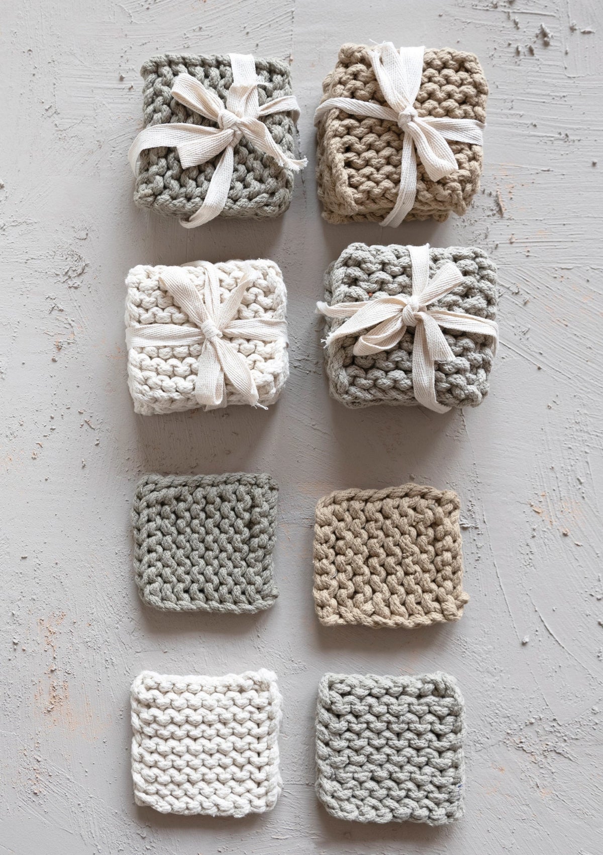 Crochet Cotton Coasters Set of 4 -Creative Co-op- Ruby Jane-