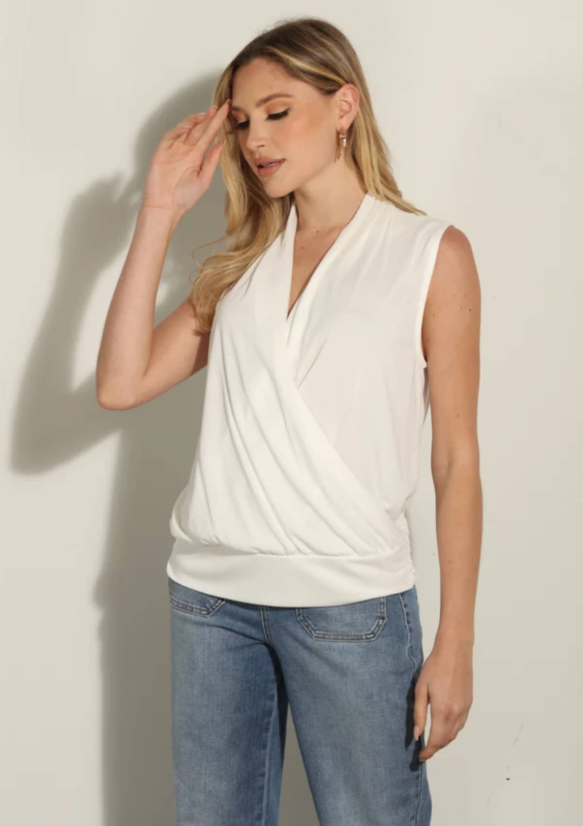 Cupro Banded Tank - Ivory -Veronica M- Ruby Jane-