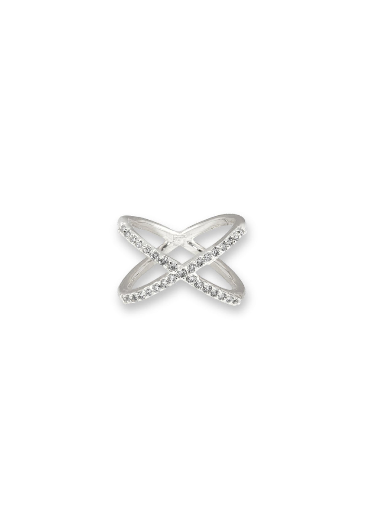 CZ Criss Crossed Silver Ring -TAI Jewelry- Ruby Jane-