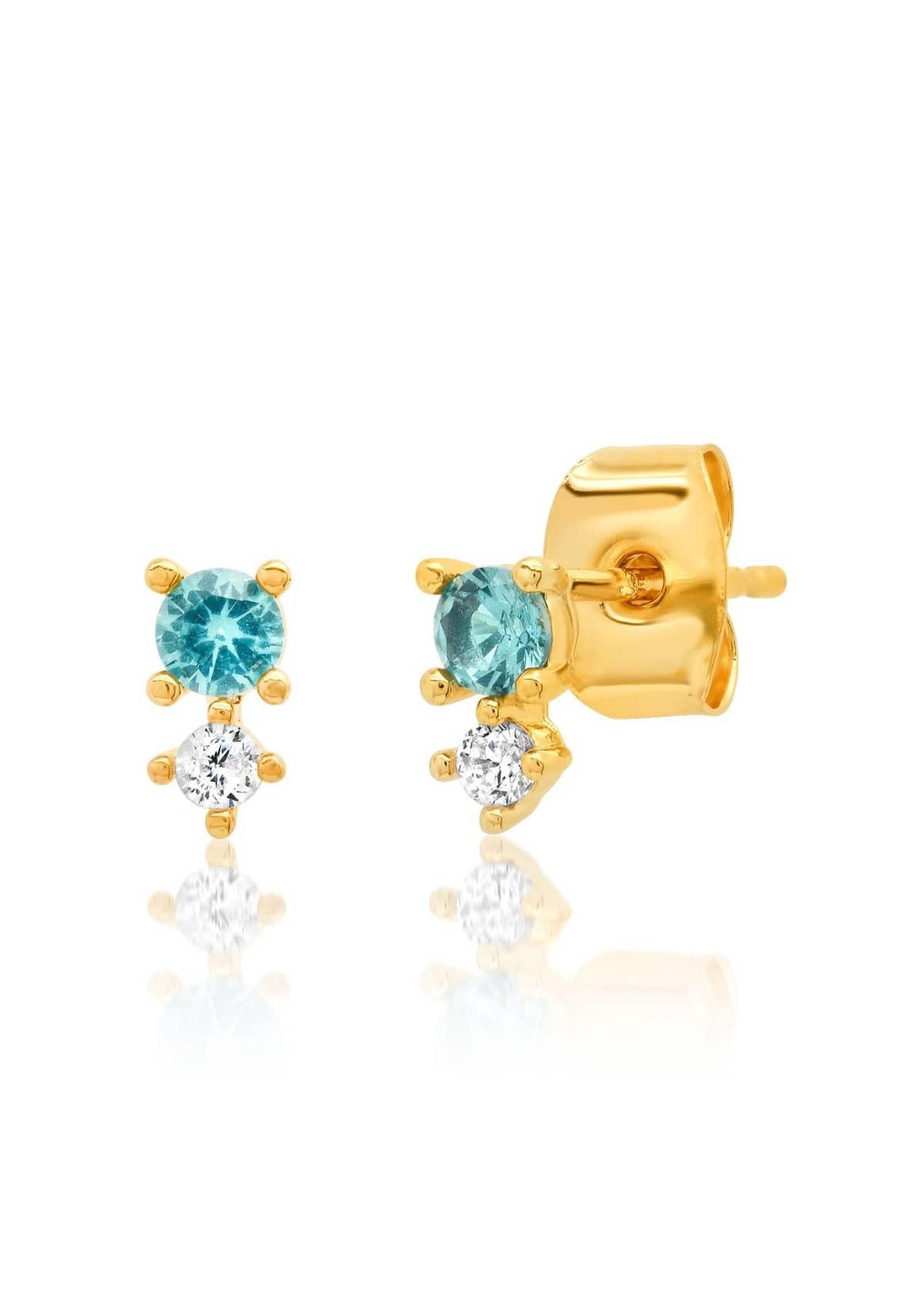 CZ Post Earrings - Aqua -TAI Jewelry- Ruby Jane-