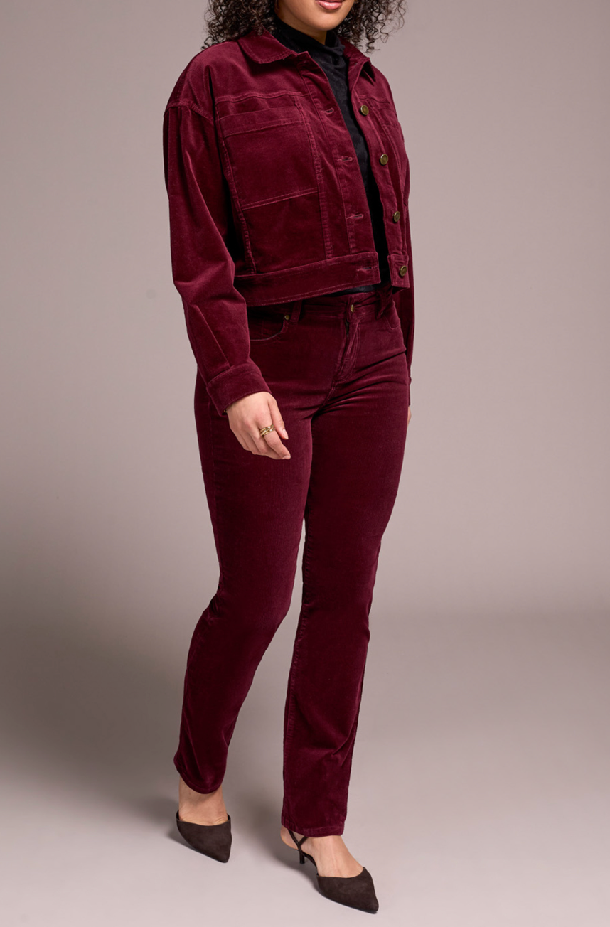 Long Sleeve Button Front Cord Jacket
