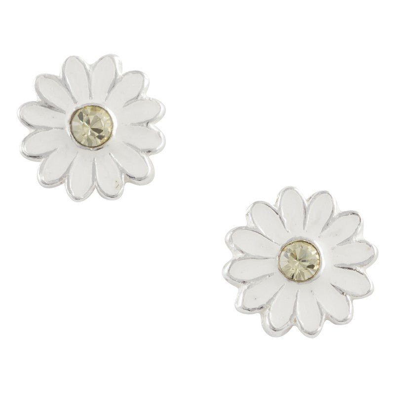 Daisy Enamel Post Earrings with Crystal -The Good Collective / Tomas- Ruby Jane-