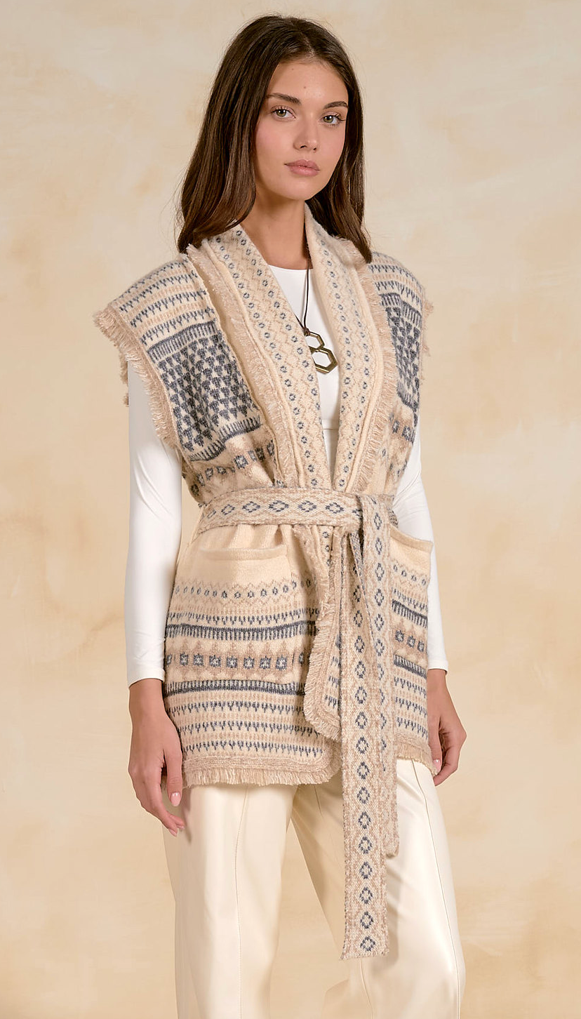 Sleeveless Sweater Cardigan