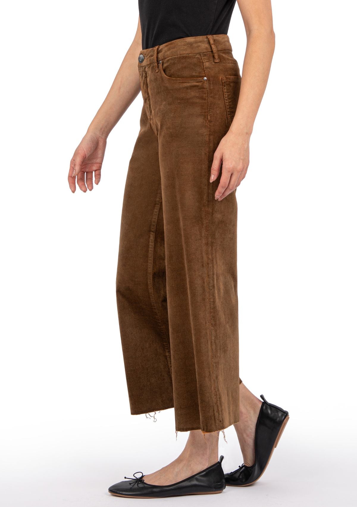 Meg High Rise Fab Ab Wide Leg Jeans - Brunette