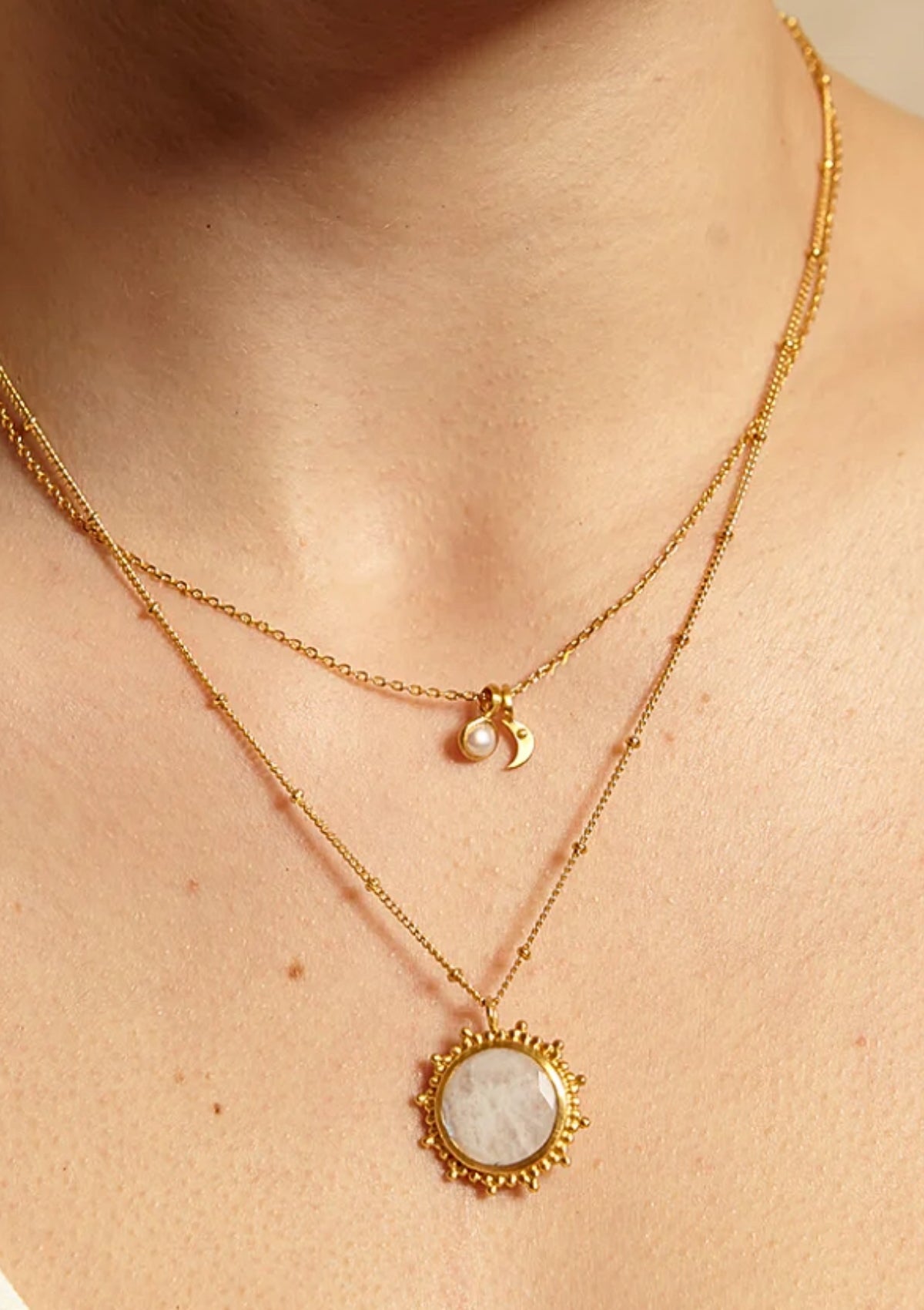 Drift Into Daydreams Moonstone Gemstone Necklace, 26" -Satya Jewelry- Ruby Jane-