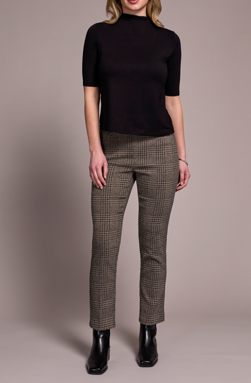 Funnel Neck, Elbow Sleeve Knit Top