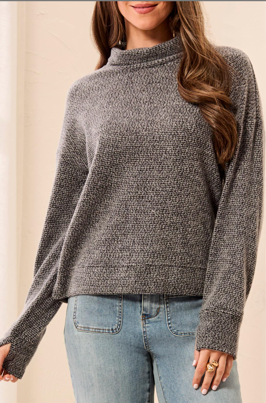 Long Sleeve Funnel Neck Top
