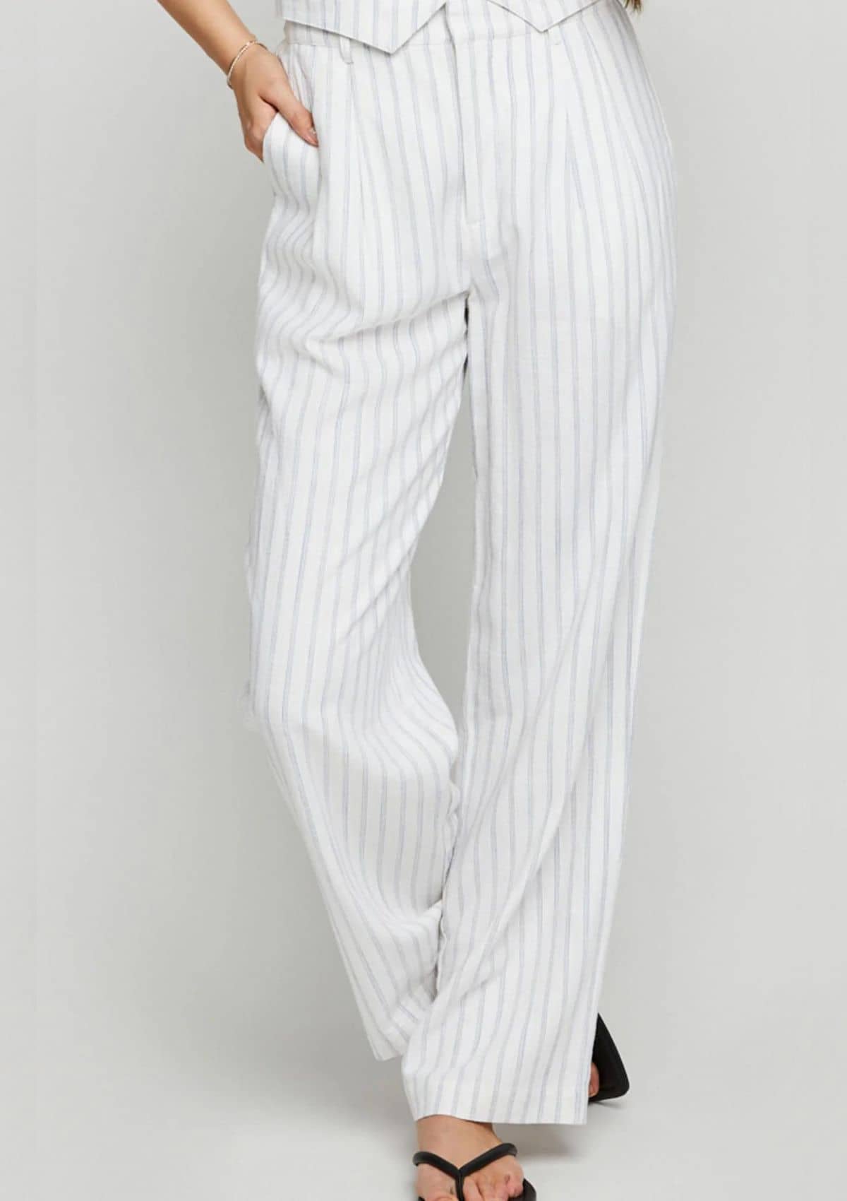 Elliot White Stripe Pants -Gentle Fawn- Ruby Jane-