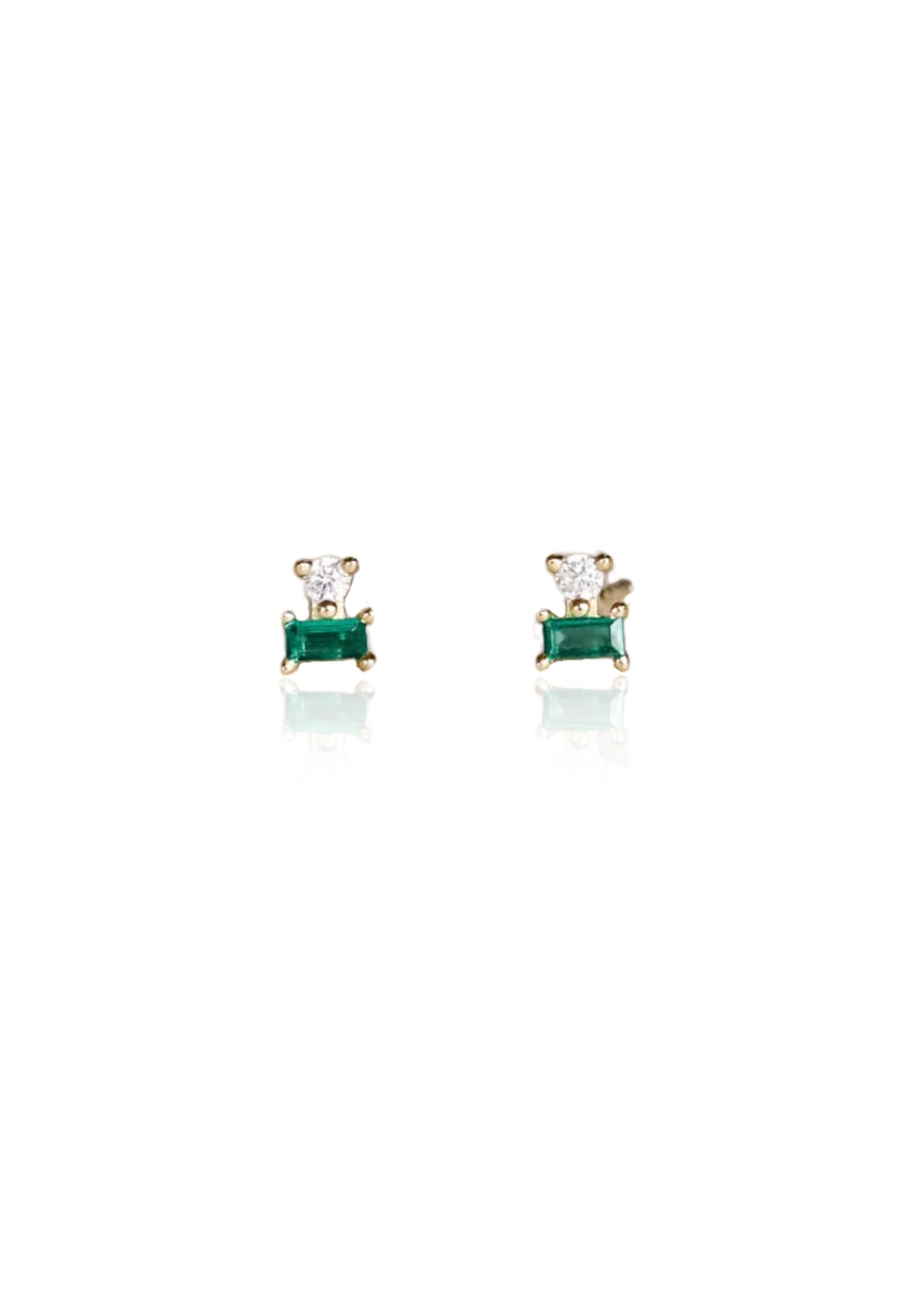 Emerald CZ Double Stack Post Earrings -JaxKelly- Ruby Jane-