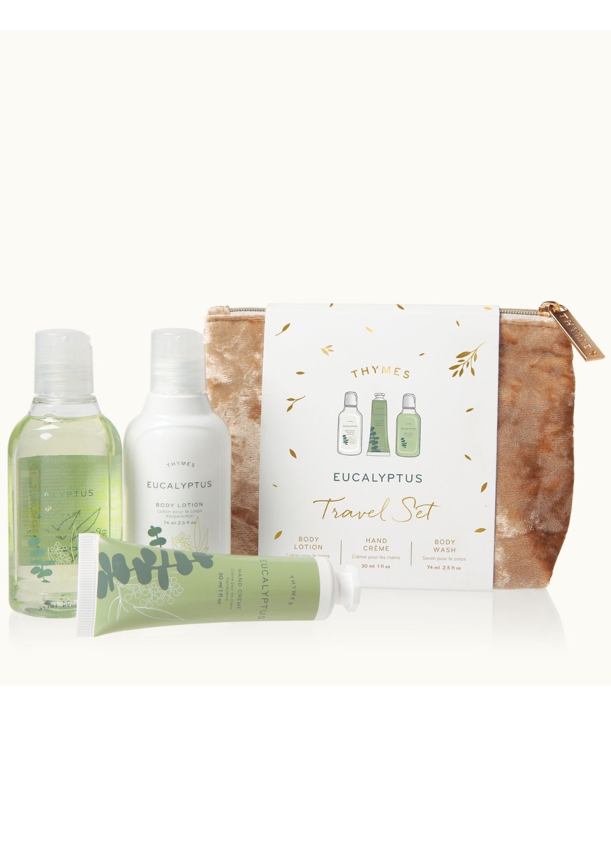 Eucalyptus Travel Set with Beauty Bag -Thymes- Ruby Jane-