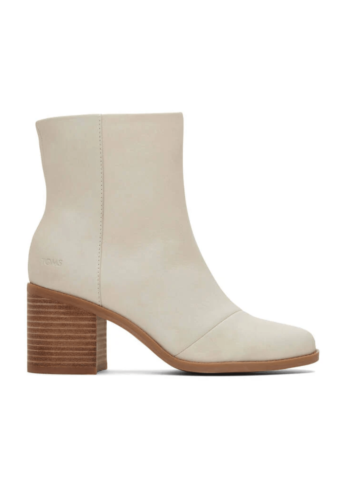 Evelyn Bootie with Stacked Heel, Light Sand Leather -Toms- Ruby Jane-