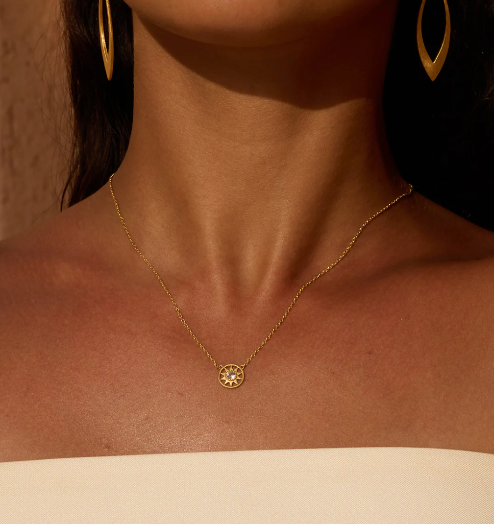 16" Cut Out Sun Necklace