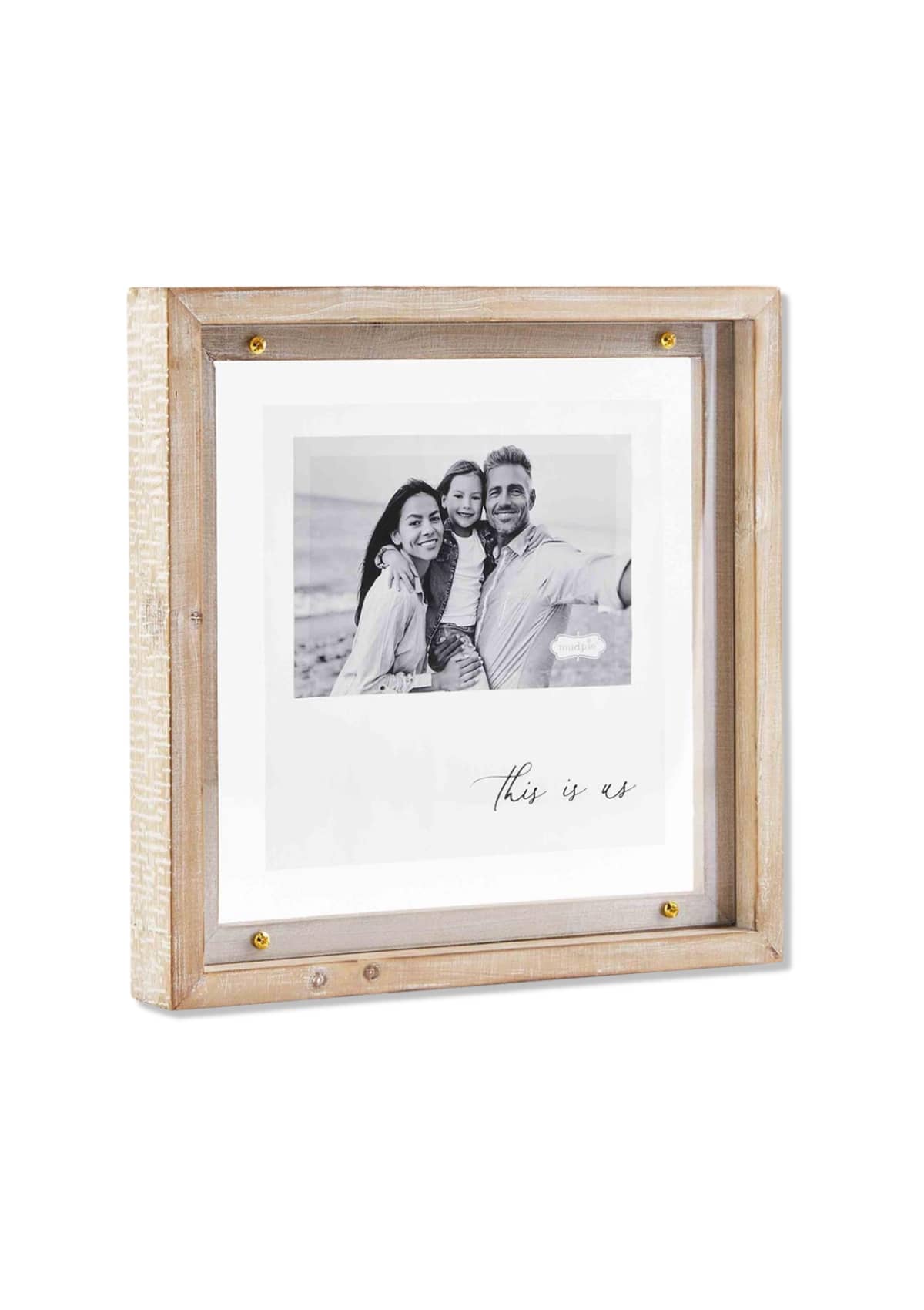 Family Wood and Brass Frame -Mud Pie / One Coas- Ruby Jane-