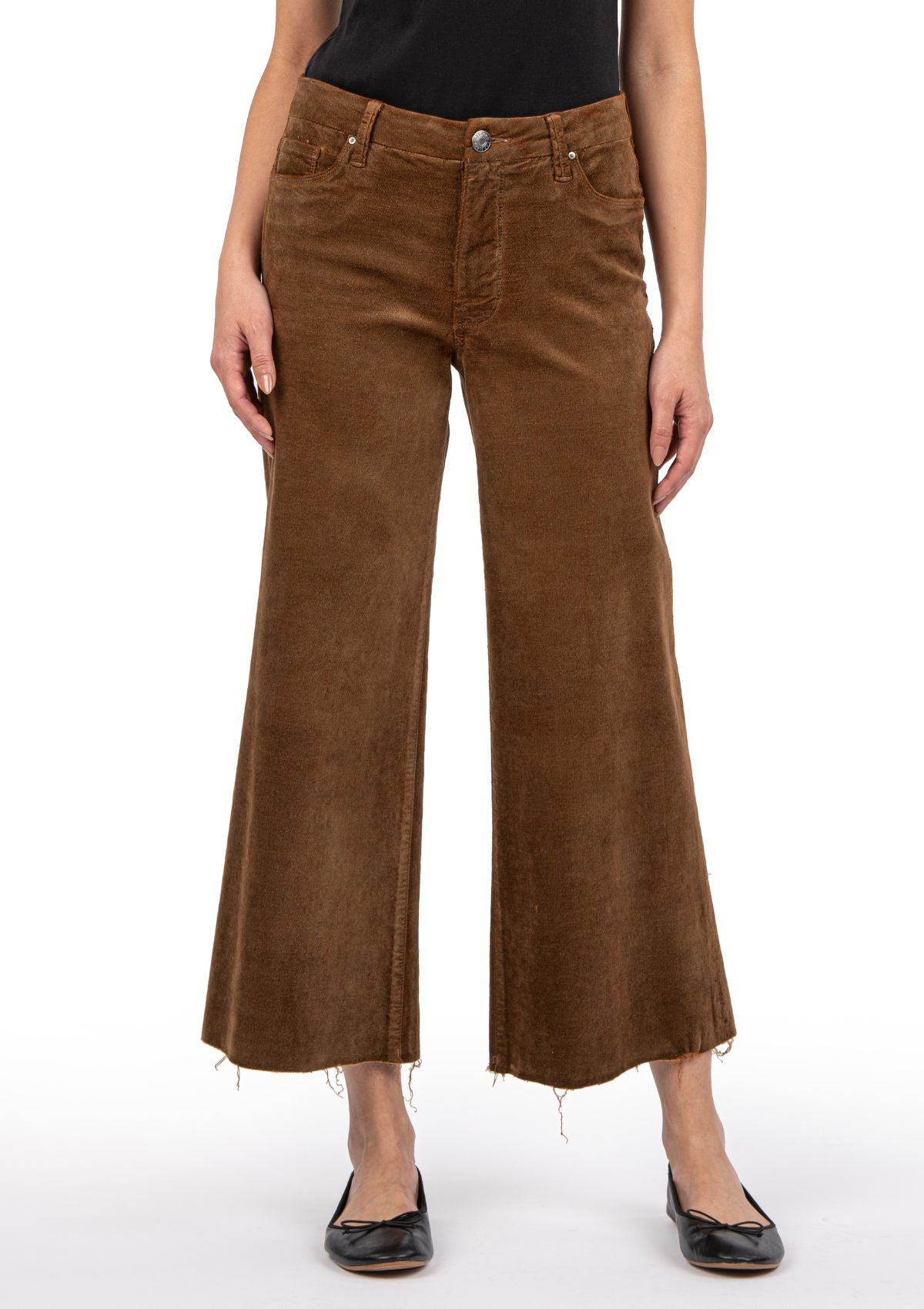 Meg High Rise Fab Ab Wide Leg Jeans - Brunette