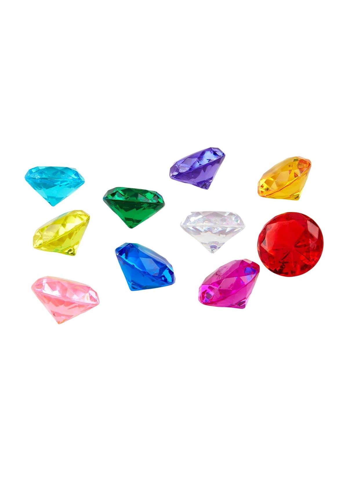 Colorful gems in diamond shapes.