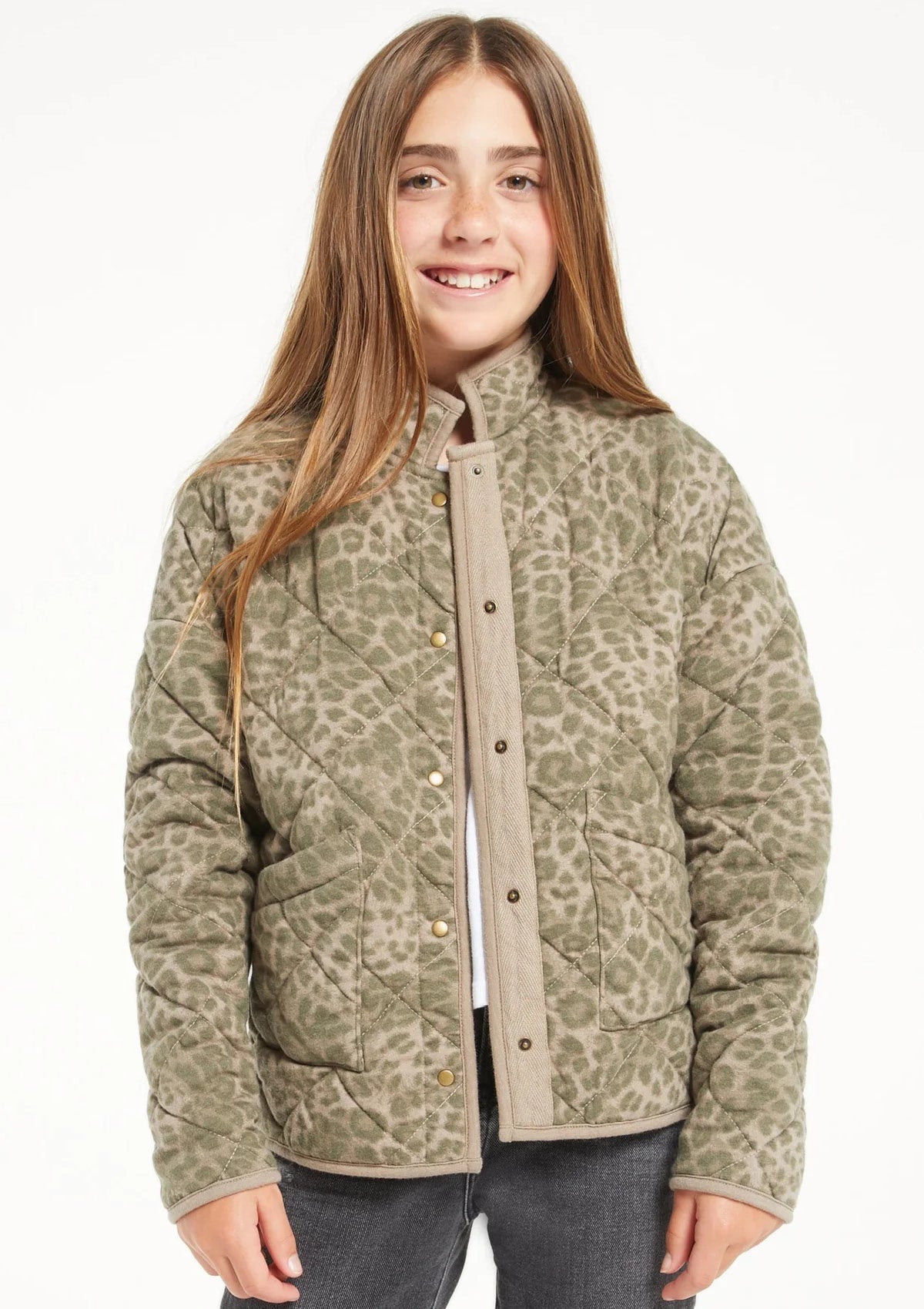 Girls Maya Leopard Jacket -Z Supply- Ruby Jane-