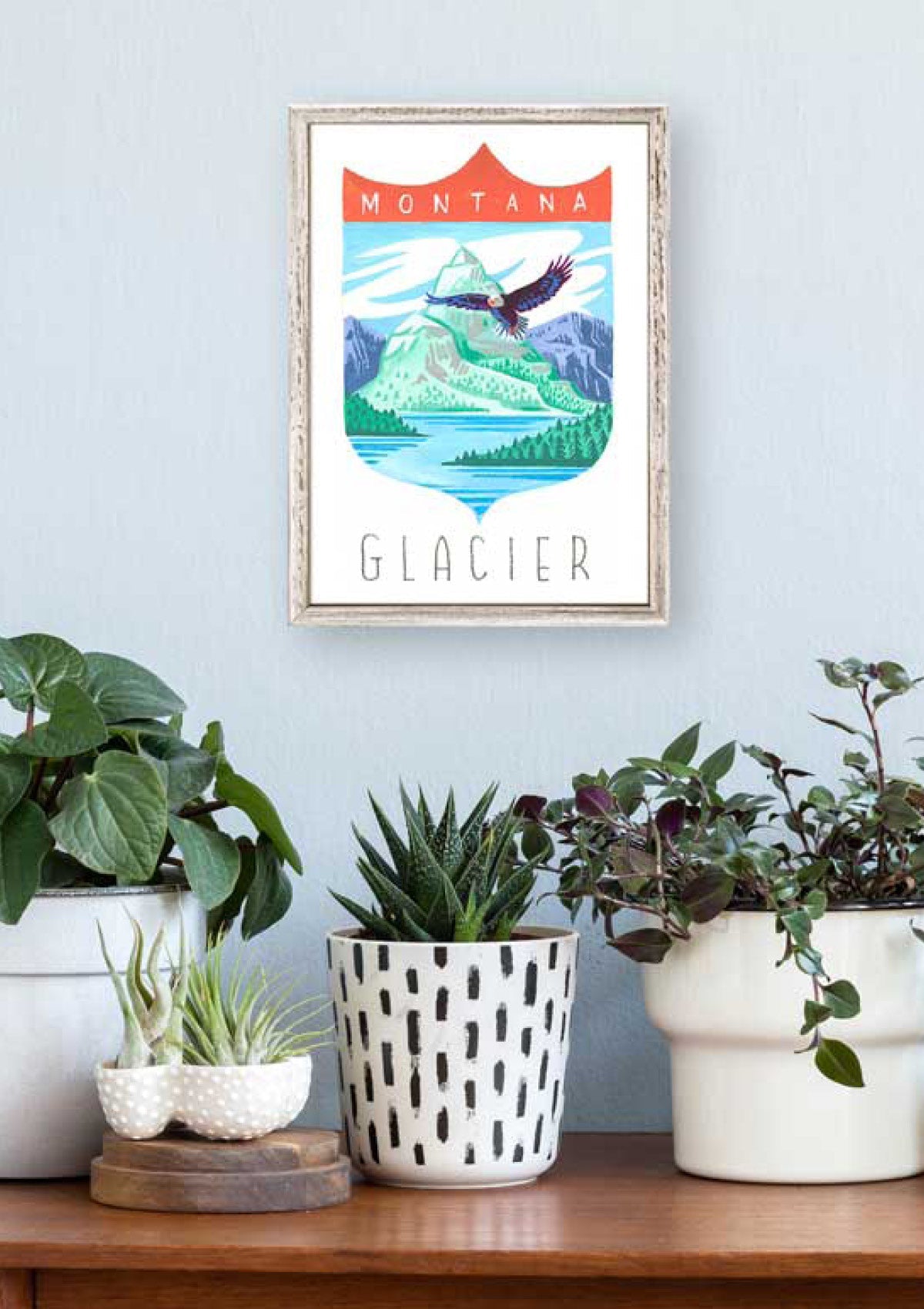 Glacier National Park Mini Framed Canvas -GreenBox Art- Ruby Jane-