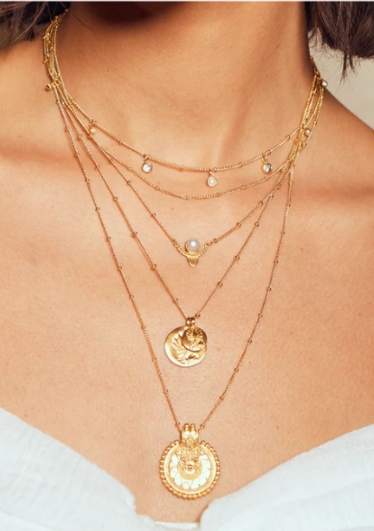 Gold Lotus Necklace - Two Blooms -Satya Jewelry- Ruby Jane-