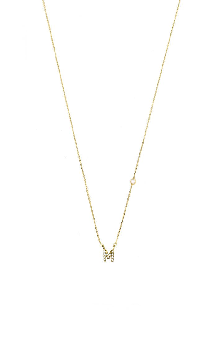 Gold Pave Initial Necklaces -TAI Jewelry- Ruby Jane-